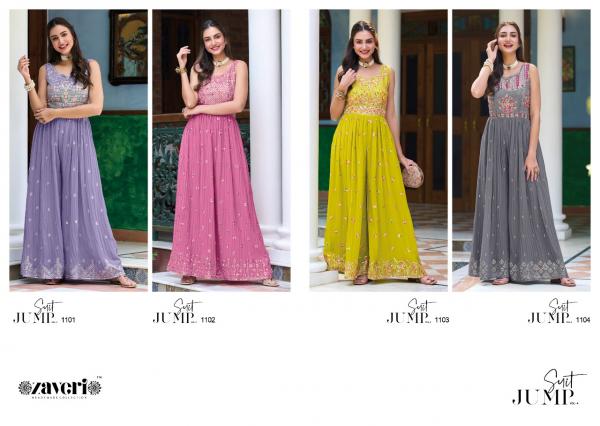 Zaveri Jump Suit Vol 4 georgette  New Stylist Wear Collection